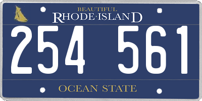 RI license plate 254561