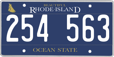 RI license plate 254563