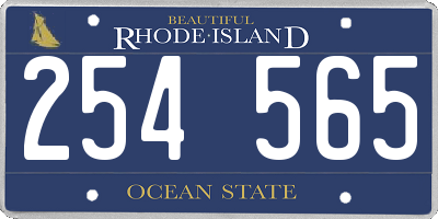 RI license plate 254565