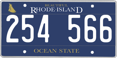 RI license plate 254566