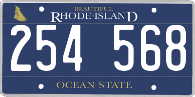 RI license plate 254568