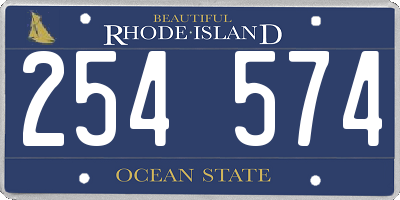 RI license plate 254574