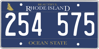 RI license plate 254575