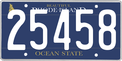 RI license plate 25458