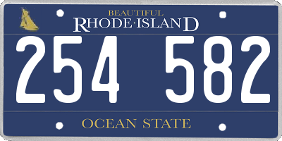 RI license plate 254582
