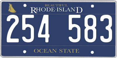 RI license plate 254583