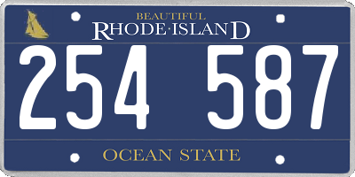 RI license plate 254587