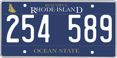 RI license plate 254589