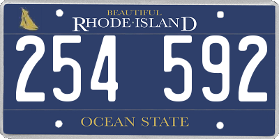 RI license plate 254592