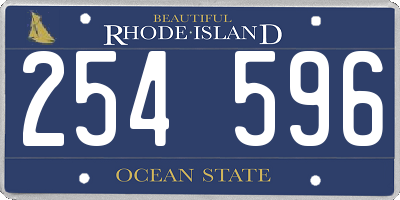 RI license plate 254596