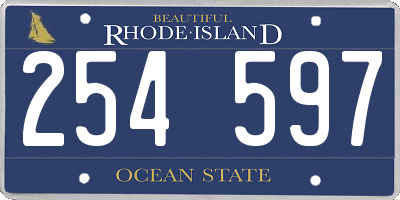 RI license plate 254597