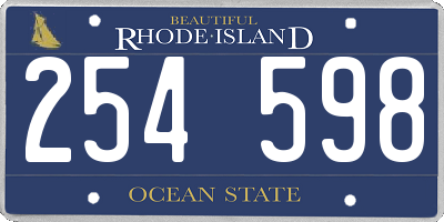 RI license plate 254598