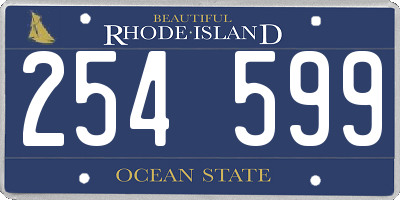 RI license plate 254599