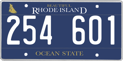 RI license plate 254601