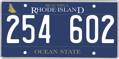 RI license plate 254602