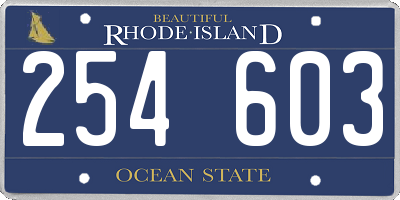 RI license plate 254603