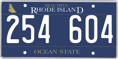 RI license plate 254604