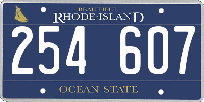 RI license plate 254607