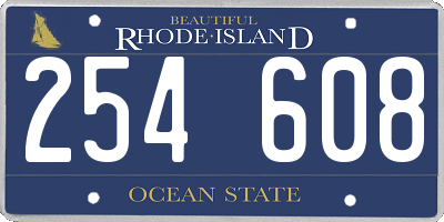 RI license plate 254608