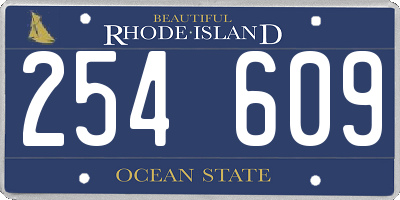 RI license plate 254609