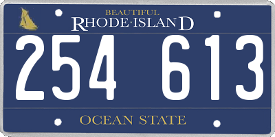 RI license plate 254613