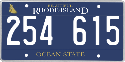 RI license plate 254615