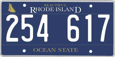 RI license plate 254617