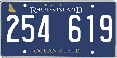 RI license plate 254619