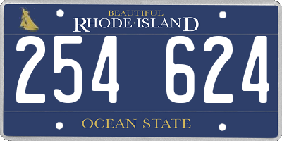 RI license plate 254624
