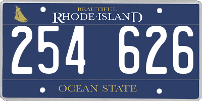 RI license plate 254626