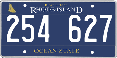 RI license plate 254627
