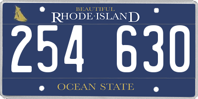 RI license plate 254630