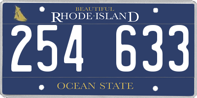 RI license plate 254633