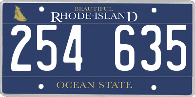 RI license plate 254635