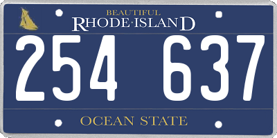 RI license plate 254637