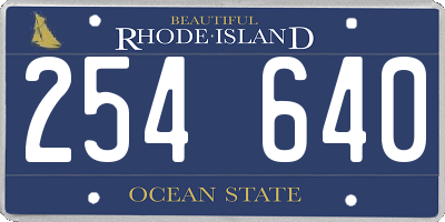 RI license plate 254640