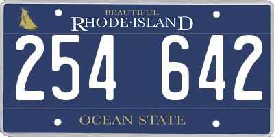 RI license plate 254642