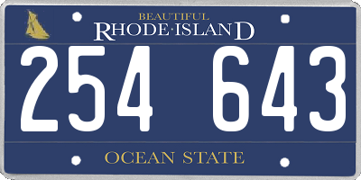 RI license plate 254643