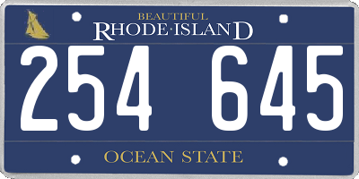 RI license plate 254645