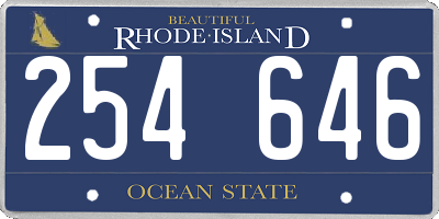 RI license plate 254646