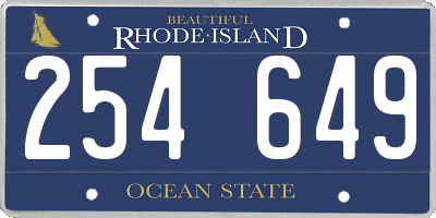 RI license plate 254649