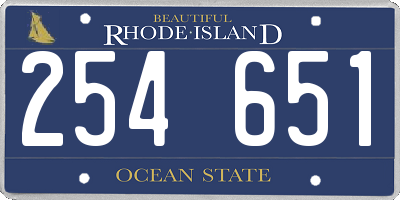 RI license plate 254651