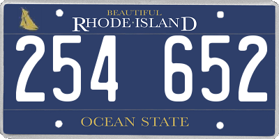 RI license plate 254652
