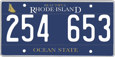 RI license plate 254653