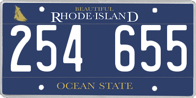 RI license plate 254655