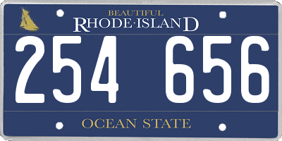RI license plate 254656