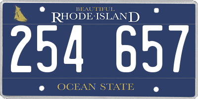 RI license plate 254657