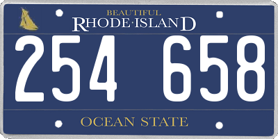 RI license plate 254658