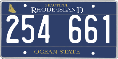 RI license plate 254661
