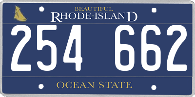 RI license plate 254662